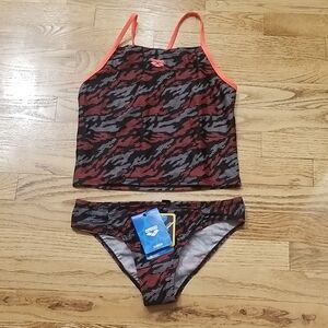 (14) NWT Arena Neon Animal Print Two Piece Fantasy Tankini Swimwear Athletic